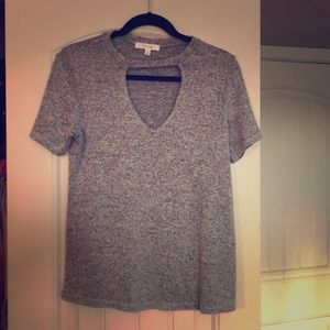 Top with cutout neckline